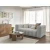 Image de Canapé droit convertible ouverture express 3 places CLOUD tissu bouclette gris clair BOBOCHIC