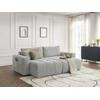 Image de Canapé droit fixe 4 places ARSENE assise profonde tissu chiné gris clair BOBOCHIC
