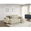Image de Canapé droit fixe 4 places ARSENE assise profonde velours beige BOBOCHIC