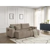 Image de Canapé droit fixe 4 places ARSENE assise profonde velours taupe BOBOCHIC