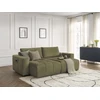 Image de Canapé droit fixe 4 places ARSENE assise profonde velours vert BOBOCHIC