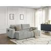 Image de Canapé droit fixe 4 places ARSENE assise profonde velours gris clair BOBOCHIC