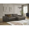 Image de Canapé d'angle fixe LEONARD cuir de vache marron angle droit BOBOCHIC 3 places