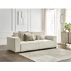 Image de Canapé droit convertible coffre CHELSEA gros côtelé doux beige BOBOCHIC 3 places