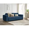 Image de Canapé droit convertible coffre CHELSEA gros côtelé doux bleu foncé BOBOCHIC 3 places