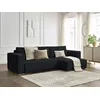 Image de Canapé d'angle réversible convertible coffre CHELSEA gros côtelé doux noir réversible BOBOCHIC 3 places