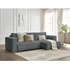 Image de Canapé d'angle réversible convertible coffre CHELSEA gros côtelé doux gris foncé réversible BOBOCHIC 3 places