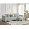 Image de Canapé d'angle réversible convertible coffre CHELSEA gros côtelé doux gris clair réversible BOBOCHIC 3 places