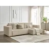 Image de Canapé d'angle réversible convertible coffre CHELSEA gros côtelé doux taupe réversible BOBOCHIC 3 places