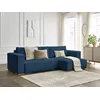 Image de Canapé d'angle réversible convertible coffre CHELSEA gros côtelé doux bleu foncé réversible BOBOCHIC 3 places