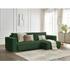 Image de Canapé d'angle réversible convertible coffre CHELSEA gros côtelé doux vert réversible BOBOCHIC 3 places