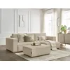 Image de Canapé d'angle convertible réversible coffre CHELSEA gros côtelé doux avec pouf taupe réversible BOBOCHIC 4 places
