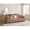 Image de Canapé droit convertible SIDONIE velours côtelé rose BOBOCHIC 3 places