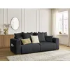 Image de Canapé droit convertible SIDONIE velours côtelé noir BOBOCHIC 3 places