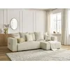 Image de Canapé d'angle convertible réversible coffre SIDONIE velours côtelé beige BOBOCHIC 4 places