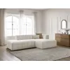 Image de Canapé d'angle fixe modulable ANNECY tissu bouclette blanc angle droit BOBOCHIC 3 places