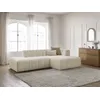 Image de Canapé d'angle fixe modulable ANNECY tissu bouclette beige angle droit BOBOCHIC 3 places