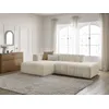 Image de Canapé d'angle fixe modulable ANNECY tissu bouclette beige angle gauche BOBOCHIC 3 places