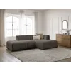 Image de Canapé d'angle fixe modulable ANNECY tissu bouclette marron angle droit BOBOCHIC 3 places