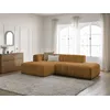 Image de Canapé d'angle fixe modulable ANNECY tissu bouclette jaune angle gauche BOBOCHIC 3 places