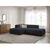 Image de Canapé d'angle fixe modulable ANNECY tissu bouclette bleu foncé angle gauche BOBOCHIC 3 places