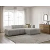 Image de Canapé d'angle fixe modulable ANNECY tissu bouclette gris clair angle droit BOBOCHIC 3 places