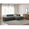 Image de Canapé d'angle fixe modulable ANNECY tissu bouclette gris foncé angle droit BOBOCHIC 3 places