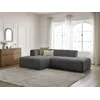 Image de Canapé d'angle fixe modulable ANNECY tissu bouclette gris foncé angle gauche BOBOCHIC 3 places