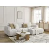 Image de Canapé d'angle convertible FUJI tissu bouclette blanc angle droit BOBOCHIC 3 places
