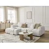 Image de Canapé d'angle convertible FUJI tissu bouclette blanc angle gauche BOBOCHIC 3 places