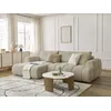 Image de Canapé d'angle convertible FUJI tissu bouclette beige angle gauche BOBOCHIC 3 places