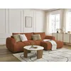 Image de Canapé d'angle convertible FUJI tissu bouclette orange angle droit BOBOCHIC 3 places