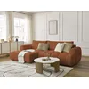Image de Canapé d'angle convertible FUJI tissu bouclette orange angle gauche BOBOCHIC 3 places