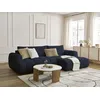 Image de Canapé d'angle convertible FUJI tissu bouclette bleu foncé angle droit BOBOCHIC 3 places