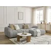 Image de Canapé d'angle convertible FUJI tissu bouclette gris clair angle droit BOBOCHIC 3 places