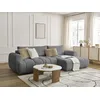 Image de Canapé d'angle convertible FUJI tissu bouclette gris foncé angle droit BOBOCHIC 3 places