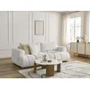 Image de Canapé droit convertible 3 places FUJI tissu bouclette blanc BOBOCHIC