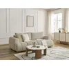 Image de Canapé droit convertible 3 places FUJI tissu bouclette beige BOBOCHIC