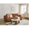 Image de Canapé droit convertible 3 places FUJI tissu bouclette orange BOBOCHIC