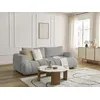 Image de Canapé droit convertible 3 places FUJI tissu bouclette gris clair BOBOCHIC