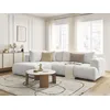 Image de Canapé d'angle L convertible FUJI tissu bouclette blanc angle gauche BOBOCHIC 4 places