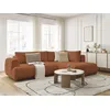 Image de Canapé d'angle L convertible FUJI tissu bouclette orange angle droit BOBOCHIC 4 places