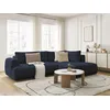 Image de Canapé d'angle L convertible FUJI tissu bouclette bleu foncé angle droit BOBOCHIC 4 places