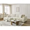 Image de Canapé d'angle convertible FUJI tissu lisse beige angle gauche BOBOCHIC 3 places