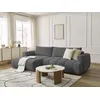 Image de Canapé d'angle convertible FUJI tissu lisse gris foncé angle gauche BOBOCHIC 3 places