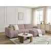 Image de Canapé d'angle convertible FUJI tissu lisse rose angle droit BOBOCHIC 3 places