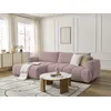 Image de Canapé d'angle convertible FUJI tissu lisse rose angle gauche BOBOCHIC 3 places