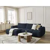 Image de Canapé d'angle convertible FUJI tissu lisse bleu foncé angle gauche BOBOCHIC 3 places