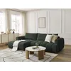 Image de Canapé d'angle convertible FUJI tissu lisse vert angle gauche BOBOCHIC 3 places