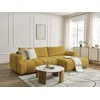Image de Canapé d'angle convertible FUJI tissu lisse jaune angle droit BOBOCHIC 3 places